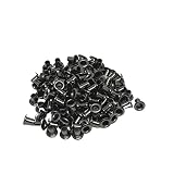 Harvestmart レザークラフト ハトメ セット はとめ パーツ 100セット (片面ハトメ 2mm 100set, アンティークブラック)