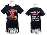RUSK GIRL スカル フリンジＴシャツ【3221-51】 (110cm, ブラック)