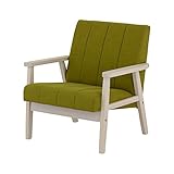 SATO セレノソファ 1人掛けストライプ 布グリーン 肘ホワイト