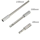 Sndy 1/4 インチ六角シャンク磁気ビットホルダードライバーの拡張ヒントバー 60mm/150mm - 100mm