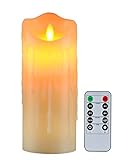 キャンドルライト、揺らぐ炎とワックスを垂らすのリアル感、単4形電池式(別売り)暖色光ledろうそく燈、リモコン付き、2/4/6/8時間を自動消燈設定、明るさも調整できる、パーティー、祈願、誕生日、記念