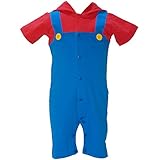 【本体綿100％】2017年 夏物 スーパーマリオ 天竺 なりきり変身カバーオール Super Mario レッド◇70cm