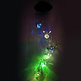 ZehuiソーラーLEDライトカラー変更風チャイムBeeペンダントベルヤードガーデンホーム装飾0.1 W