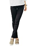 Angeliebe エンジェリーベ 産前 産後 対応 ハイパー ストレッチ デニム V パンツ 妊婦服 ジーンズ ジーパン マタニティ ズボン 9号 ブラック