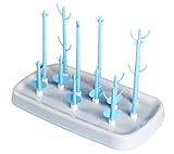 ほ乳びん ラック 乾燥 スタンド 軽量 コンパクト 哺乳瓶 立て ベビーミルクボックス 清潔乾燥 水切り ラック (12本 ブルー)