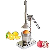 Aidour HM ハンド ジューサー 果汁絞り器 手動式 ジューサー ステンレス製 ハンドブレンダー 果汁 手作り ジュース絞り器 フレッシュジューサー フルーツしぼり 家庭用 業務用 (銀)