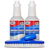 IT JUST Works! Grout-EEZ Super Heavy Duty Tile & Grout Cleaner and Whitener. Quickly Destroys Dirt & Grime. Safe for All Grout. Easy to Use. 2 Pack with Free Stand-Up Brush. The Floor Guys…
