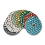 Toolocity DPP4SETB 4-Inch Shine-Plus Honeycomb Dry Diamond Polishing Pad with Black Buff, Set of 8 [