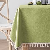 starink テーブルクロス 北欧 長方形正方形 撥水 防水 お洒落 可愛い しっかり生地 (モスグリーン, 140x300)