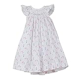 フェザー赤ちゃん女の子服ピマコットンhand-smocked Angel Sleeve Woven Dress and Bloomer Set