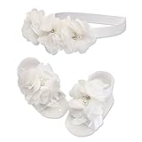 Petals Ivory Baby Barefoot Sandal and Headband Set with Flower Accent by Cherished Moments