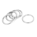 SODIAL(R) 30mm x 3mmステンレススチール　ウェビングストラップ溶接されたOリング　5件
