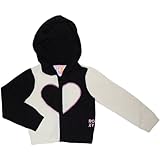 ROXY(ロキシー) 白黒ラミー素材セーター　女の子用ハート柄刺繍入りフード付きセーター 2T 2歳用 90cm ジップアップパーカートップス,出産祝いギフト,プレゼント [並行輸入品]