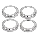 uxcell 手すり部品　ブラケット　ハンドレールプレートカバー　 304ステンレス鋼 丸パイプ用 手すりカバー 4個入り