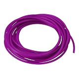 uxcell ゴムコードチューブ 中空チューブ 全長3 m 直径2mm 穴1mm レッド パープル DIYクラフトビーズ ネックレス ブレスレット用