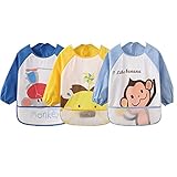 Oral-Q　子供用のエプロン　赤ちゃんの前掛け　可愛い絵芸術　防水袖のデザイン（３ヶ月～3歳、三つセット）　Oral-Qから