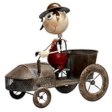 SINAPP ガーデンオブジェ 観葉ポット 置物 ガーデニング アンティーク ドール 男の子 SIK2224 シャビーブラウン