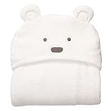 Zhaozheバスタオル ベビー ブランケット 吸水速乾 湯上りタオル ふわふわ 可愛い フード付き お昼寝布団 オールシーズン対応 新生児 赤ちゃん 出産のお祝い (ホワイト)