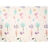 KAKIBLINプレイマット ベビー おしゃれ 赤ちゃん フロアーマット リバーシブル 両面 PEマット アイボリー 防音 マット クッションマット キッズマット ベビーマット 北欧 防水 軽量 柄 