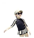 HIMOE水着 女の子 ベビー ストライプ 2点セット キッズ水着 スクール水着 スイムウエア 撮影服 紫外線対策 UVカット コスチューム (120)