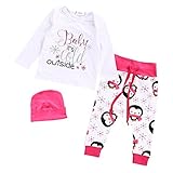 Dovewill トップTシャツ　　ロングパンツ　　ハット　　白　　新生児　　女の子　　服装セット　　ペンギン　　普段着　　全4サイズ - 白, 12〜18ヶ月