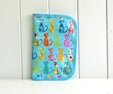 Ehako（エハコ） 母子手帳ケース カラフルキャット ブルー（ビニールコーティング） M