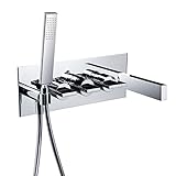 Blu Bathworks TSU431 Opus 2 In-Wall Thermostatic Tub Filler with Hand Shower, Polished Chrome Finish
