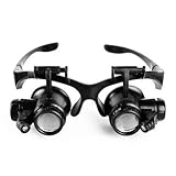 頭部装着型の拡大鏡双眼鏡 ランプ付き 9892G 加工に使用電子式メンテナンス彫刻倍率10倍15倍20倍25倍