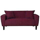 クッション2個付き2人掛けファブリックソファレッドSKT-0028 【北海道・沖縄・東北・離島は別途送料】 代引不可 ポイント10倍