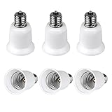 Glo-shine pack of 6 E17 to E26 Light Socket, Bulb Base Adapter Converter, Light Socket Adapter, Conv