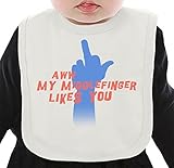 Awww, my middle finger likes you ネクタイを有する有機ビブ Medium
