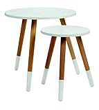 Andrea 木製テーブル 2セット Ø48x46.5  / Ø30x39 cm  MU64039