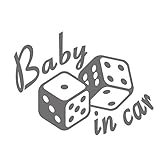 imoninn BABY in car ステッカー　【シンプル版】　No.30　ダイス　（シルバーメタリック）