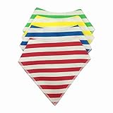 スタイ Tinabless ビブ 4枚セット ストライプ コットン100% 柔らかい かわいい 3 - 24ヶ月 サイズ調整可能 赤ちゃん 三角 よだれかけ