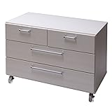 日本製(大川家具) クローゼット収納チェスト幅90高さ66.5キャスター付ホワイト  um0102