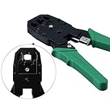 ASDOMO 圧着工具 LANケーブル 電話 コネクタ 3用 かしめ圧着工具 圧着機 4P/6P/8P兼用 RJ45 RJ11 RJ12 小型カッター付属 圧着ペンチ