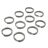 TITAN MANIA(チタンマニア) 二重リング チタン製 キーリング 8mm 10mm 12mm 14mm 16mm 18mm 20mm 25mm 28mm 32mm 35mm 50mm 軽量 頑丈 サビに強い 二重丸カン スプリットリング (10mm×10個)