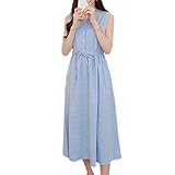 マタニティ ノースリーブ ロング ワンピース 授乳服 授乳口付き 胸のフリルが超かわいい グレー