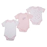 赤ちゃん・ベビー用 ガールズ ハート 半袖ボディースーツセット ベビー肌着 スリープスーツ (3枚入) 女の子 (3-6ヶ月) (ピンク)