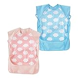 ( チャックル ) chuckle 裾ポケット付き 雲柄 袖なし ロング 食事用エプロン 【 日本製 】 サックス サイズなし P8162-00-30