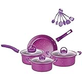 Irishom ノンスティック鍋とフライパンセット 13 点キッチン用品セット キッチン調理器具 友人や家族へのギフト
