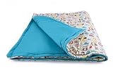 MeZooMe 100 Percent Organic Cotton Baby Cozy Blanket with Lining (Blue) by MeZooMe