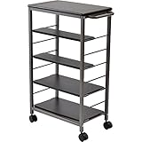 山善(YAMAZEN) ワゴン 4段 可動棚 ブラック/ブラウン