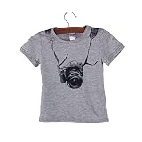FreshZone男の子女の子子供用半袖トップスティーシャツ夏 カラー: グレー