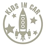 imoninn KIDS in car ステッカー　【シンプル版】　No.15　ロケット　（グレー色）