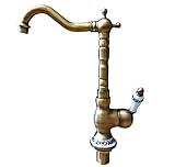 Gud アンティーク 混合 水栓 レトロ ロング 蛇口 ヨーロッパ 欧風 洗面 キッチン 浴槽 (ロング)