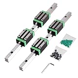 KPEITADVS HGR15-300mmリニアガイドレール、2つのリニアガイド軸と4つのリニアベアリング HGR15CA を含み、3 Dプリンタ、CNC部品のリニアレールHGR 15に適している