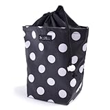 消臭おむつポーチ(巾着) モノトーン おむつバッグ 外出 日本製 polka dot large(broadcloth・black) B1105000