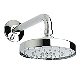 Whitehaus WHUS579-POCH Metrohaus Round Showerhead with Easy To Clean Rubber Nozzles and Arm, 6-Inch 
