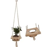 Liebeye 植木鉢 吊り下げ プラントハンガー ホルダー 縄 編み込み 手作り 植木鉢ホルダー 屋内 屋外 ハンドニット ハンギング サスペンドプランター バスケット ネット 麻 ロープ ホローボ